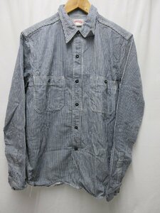 ◆1000円～美品 ジョーマッコイ JOE McCOY 8HOUR UNION 632S ヒッコリーシャツ　サイズ16