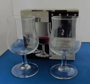 高級ワイングラス1）特別値下　名門フランスルミナルク社　高級品赤ワイン用グラス　ペアグラスセット　酒類グラス
