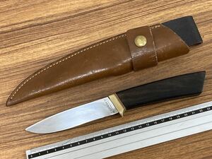 GERBER 1970年代　C 475 エボニーハンドル、ハイス鋼、オリジナルシース、ブレード残99%