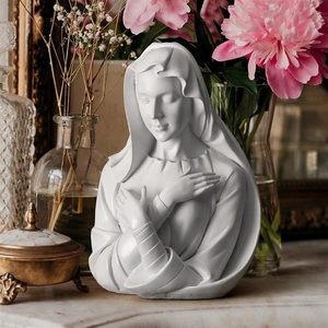 聖母マリアの胸像 西洋彫刻洋風マリア像置物彫刻インテリア彫像キリスト教聖母像マリアキリストイエスオブジェ教会宗教芸術作品装飾品