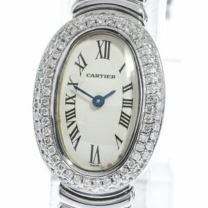 カルティエ CARTIER W15189L2 ミニベニュワール K18WG アフターダイヤベゼル クォーツ レディース 保証書付き_769895