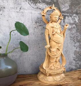 珍品★極上の木彫 仏教美術 精密彫刻 仏像 手彫り 極上品 大勢至菩薩像