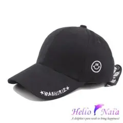 smily cap バックファスナー テール スマイル キャップ ブラック