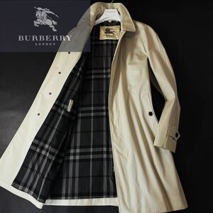 L27【現行モデル!!】美品〜定価24万●BURBERRY LONDON●圧倒的高級感!●高級コットンステンカラーコート バーバリーコート メンズ L/XL