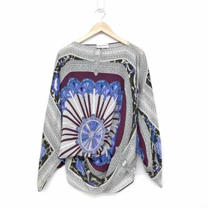 良好◆EMILIO PUCCI エミリオプッチ 長袖ブラウス サイズI38◆ マルチカラー シルク100% レディース トップス 総柄　イタリア製