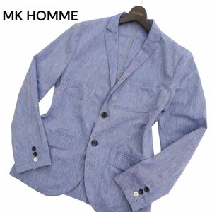 MK HOMME ミッシェルクラン オム 春夏 【コットン リネン】 2B アンコン テーラード ジャケット Sz.48　メンズ　C4T02089_3#M