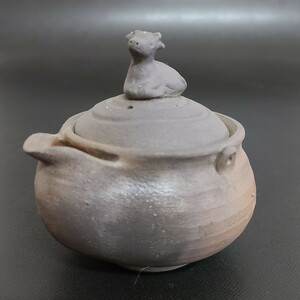 宝瓶　丑摘まみ　未使用　煎茶器　煎茶道具 検:備前焼(as95)