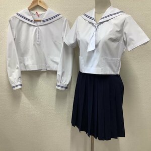 (Y)I767 (中古) 山形県 天童市立 第二中学校 (旧制服)セーラー服 4点セット /160A/165A/セーラー/スカート/合服/夏服/制服/学生服/女子学生