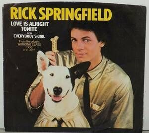 (PS ONLY) RICK SPRINGFIELD Love / IS ALRIGHT TONITE 7" 45 RPM PICTURE SLEEVE 海外 即決