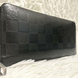 最高峰 LOUIS VUITTON ルイヴィトン 長財布 ジッピーウォレット ラウンドファスナー ヴェルティカル N63548 ダミエ アンフィニ ブラック 黒