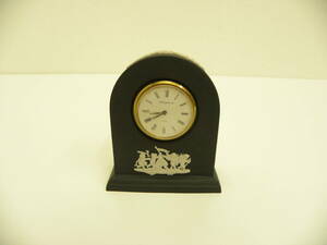 アンティーク祭 ウェッジウッド ジャスパーウエア ブラック グリシャンクロック S WEDGWOOD 置き時計