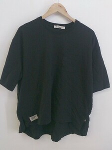◇ URBAN ISLAND SOCIETY アーバンアイランドソサエティ ポケット 半袖 Tシャツ カットソー サイズL ブラック レディース P