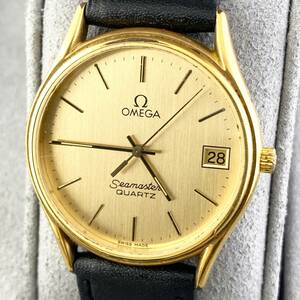 【1円〜】OMEGA オメガ 腕時計 メンズ SEAMASTER シーマスター ゴールド文字盤 ラウンドフェイス デイト 正規品