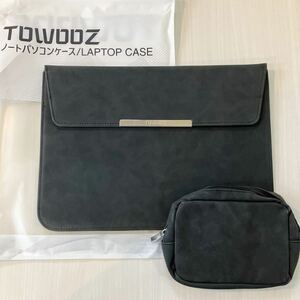 TOWOOZ ノートPCケース MacBook / MacBook Air / Pro 13~13.3インチ用 スリーブケース 折り畳み 耐衝撃 磁石設計 撥水加工 (ブラック)