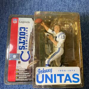 マクファーレン NFL 殿堂入　ジョニー.ユナイタス　ボルチモア.コルツ　JOHNNY UNITAS アメリカンフットボール　フィギュア　未開封　レア