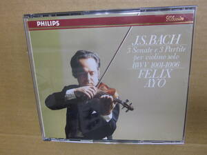 2CD/クラシック　国内盤　帯付　PHILIPS　PHCP-3505~6/フェリックス・アーヨ / バッハ　無伴奏ソナタとパルティータ