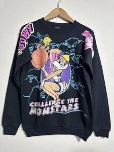 90s vintage Space Jam sweatshirt ヴィンテージ スペース・ジャム スウェット 古着 USA製 Warner Bros オールオーバープリント ワーナー