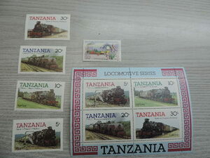 ★タンザニア鉄道切手★　　小型シート含む　計９枚　　新品・未使用