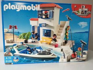 送料無料 即決！新品 PLAYMOBIL プレイモービル 5128 港の警察署とスピードボート