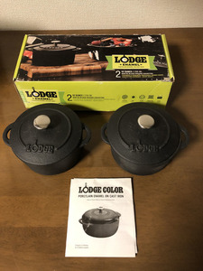 【LODGEロッジ】 ミニココット 円型ブラック 2個セット Matte Black Round Cocotte 10oz Cocotte 296ML