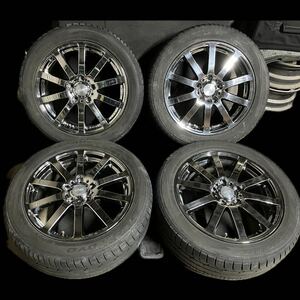 無限 205/55R17 6.5J+55 5穴 PCD114.3 メッキ 純正 17インチ アルミ ホイール 5H ピッチ114.3 MUGEN NR レイズ RAYS 1本パンク修理要す