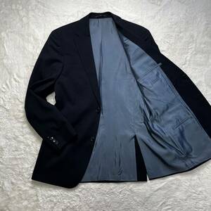 1円〜ヒューゴボス　テーラードジャケット　ネイビー　水色　Lサイズ　2B トルコ製
