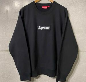 supreme 極美品　シュプリーム ボックスロゴ Box Logo クルーネック スウェット トレーナー 黒　1円