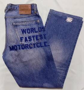 Paul Smith JEANS　×　TRIUMPH ポールスミス×トライアンフ　モータサイクル　ダメージジーンズ XL