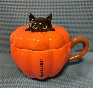 ◆台湾◆2021年 スターバックス STARBUCKS ハロウィン 黒猫 マグカップ カップ リッド付マグパンプキンキャット296ml