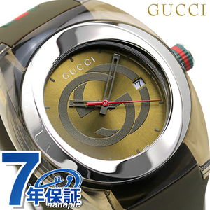 グッチ 時計 シンク 46mm クオーツ メンズ 腕時計 YA137106 GUCCI カーキ