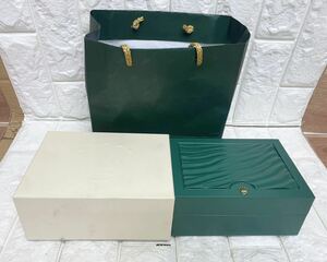 良品☆ 正規品 ロレックスケース ROLEX CASE 時計用 空箱 BOX 内箱 外箱 39139.64 緑 グリーン 付属品 ウォッチケース T18