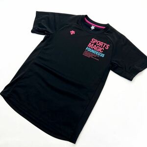 DESCENTE ☆ 春夏に最適な速乾◎ 半袖 Tシャツ ブラック ピンク レディース S スポーツ マジック ランニング トレーニング デサント■AG199