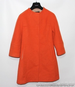 オリーブ デ オリーブ OLIVE des OLIVE アウター コート オレンジ ウール100% 韓国製 1 サイズ M 未使用 展示品 1つボタン紛失