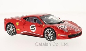 1/24 フェラーリー チャレンジ Ferrari 458 Challenge red レッド 赤 No.5 Bburago 梱包サイズ80