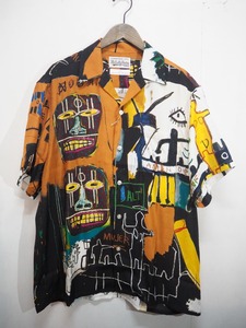 新品正規 21SS WACKO MARIAワコマリア JEAN-MICHEL BASQUIAT S/S HAWAIIAN SHIRT (TYPE4) バスキア 半袖 ハワイアン シャツ アロハ L808M▲