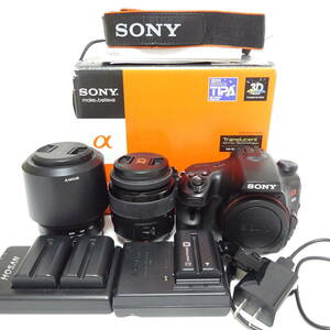 ソニー a65 デジタル一眼カメラ レンズおまとめセット 箱付き sony ジャンク品 80サイズ発送 KK-2632201-232-mrrz