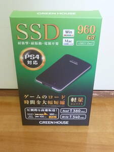新品■GREEN HOUSE GH-SSDEXU3B960 USB3.1 Gen1対応 小型外付SSD 960GB 
