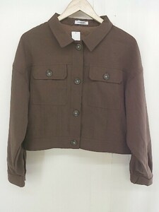 ◇ natural couture ナチュラルクチュール ショート丈 長袖 シャツ ジャケット サイズF ブラウン レディース