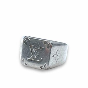 LOUIS VUITTON シグネットリング モノグラム Mサイズ シルバー M62487 ルイヴィトン 指輪 LV MONOGRAM SIGNET RING