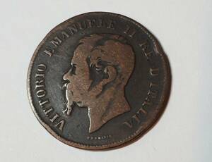 1000円 スタート イタリア 1867年 5 centesimi 銅貨