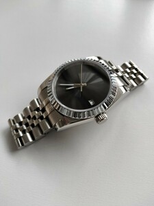 SEIKO MOD デイトジャスト風カスタム 黒文字盤 カスタム セイコー セイコー5