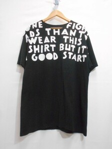 72 送60サ 0228$D13 Maison Margiela メゾンマルジェラ S51GC0427 エイズチャリティロゴプリントTシャツ カットソー コットン サイズM 中古