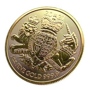 イギリス 王室紋章金貨 1オンス 1oz 2021年 イギリス王室 ロイヤルミント イギリス王立造幣局 エリザベス女王二世 100ポンド K24 純金