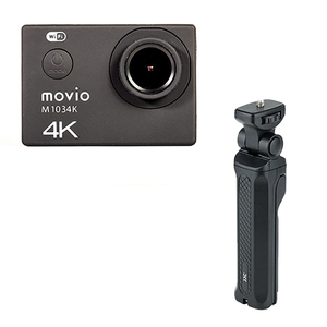 NAGAOKA WiFi機能搭載 高画質4K Ultra HD アクションカメラ + ミニトライポッド M1034K+VJJC-TP-U1 /l