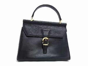 1円 ■美品■ VALENTINO GARAVANI ヴァレンティノ ガラヴァーニ レザー ワンハンドル ハンドバッグ レディース ブラック系 BJ1850