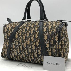 【美品】Christian Dior クリスチャンディオール トロッター ミニボストンバッグ ハンドバッグ 旅行かばん キャンバス レザー ヴィンテージ
