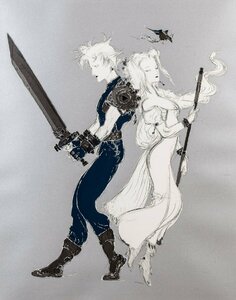 天野喜孝『穹 -きわむ-』ファイナルファンタジー シルクスクリーン 版画 本人 鉛筆 サイン200部 限定 アールビバン保証書付