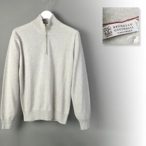 500a 新品 Brunello Cucinelli ブルネロクチネリ カシミヤ100% ニット ハーフジップ セーター 50 定価173,800円