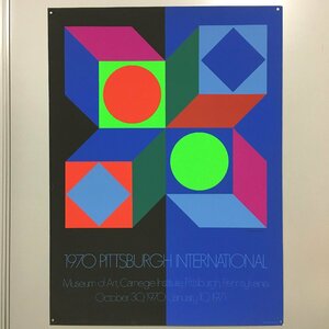 シルクスクリーン　ポスター『Pittsburgh International 1970』　ヴィクトル ヴァザルリ　615x837mm　Victor Vasarely