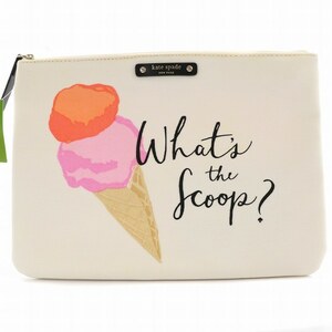 未使用品 ケイトスペード KATE SPADE flavor of the month ポーチ 小物入れ タグ付き 白 ホワイト /MW レディース